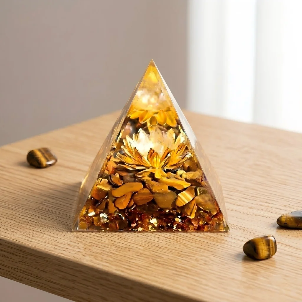 Copper Lotus Prosperity Pyramid